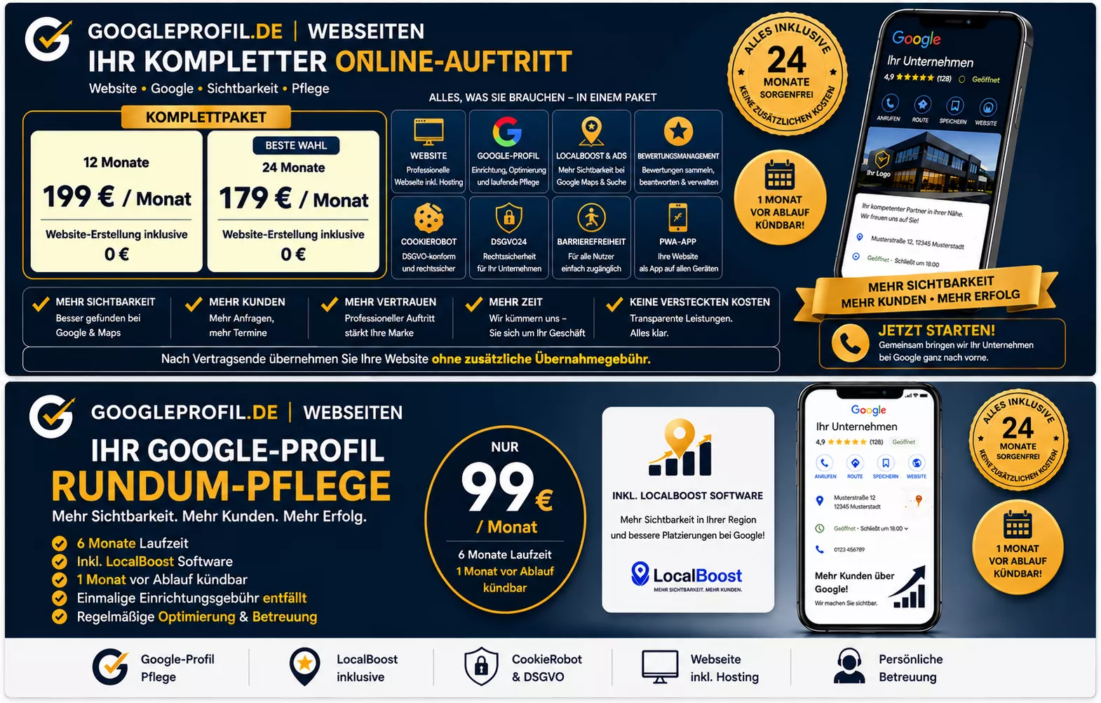 Google Profil&Webseiten Pflege und Betreuung Komplettangebot