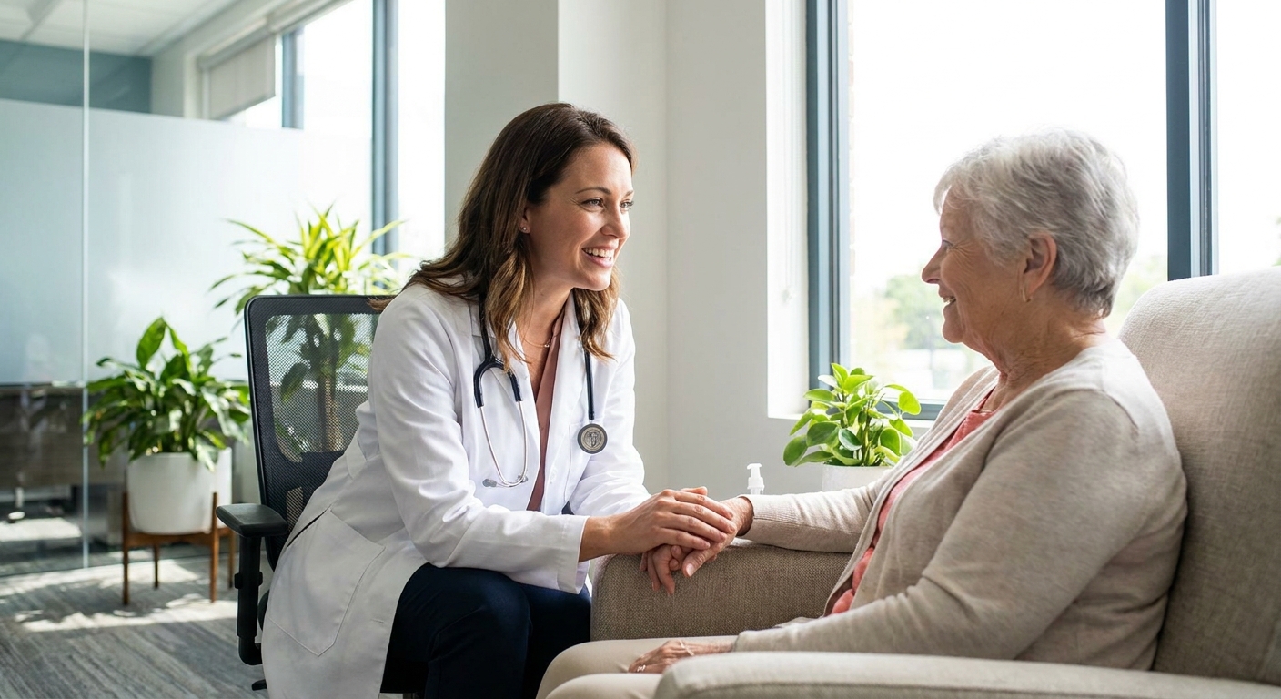 Ärztin im vertrauensvollen Patientengespräch