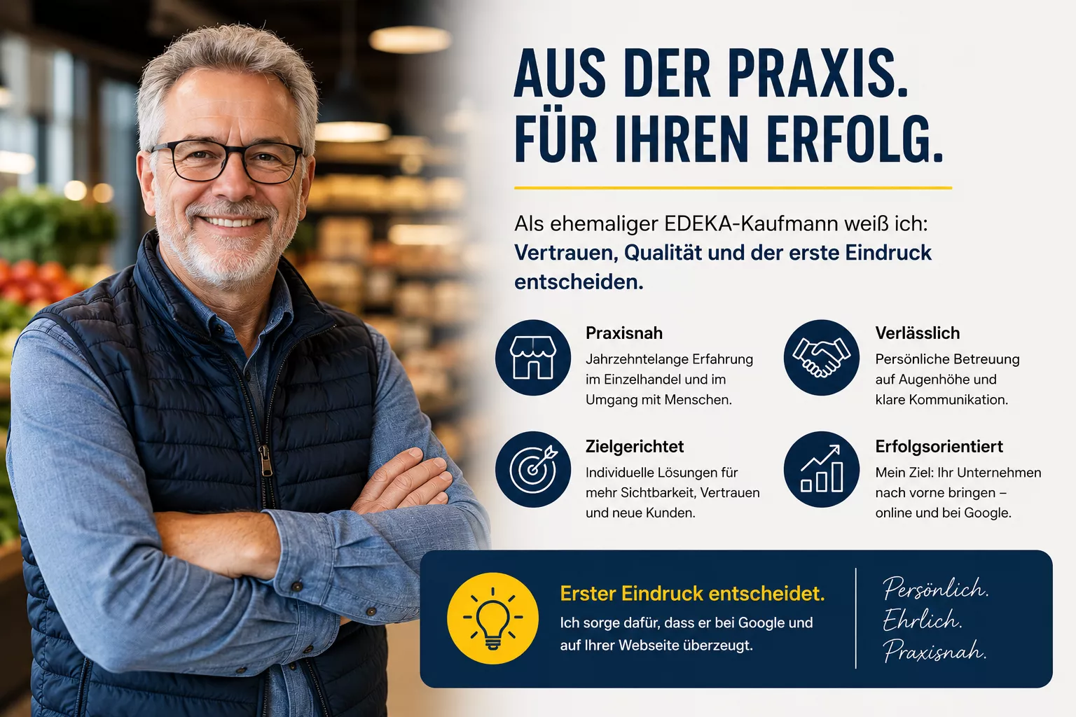 EDEKA Kaufmann mit Google Profil Erfahrung