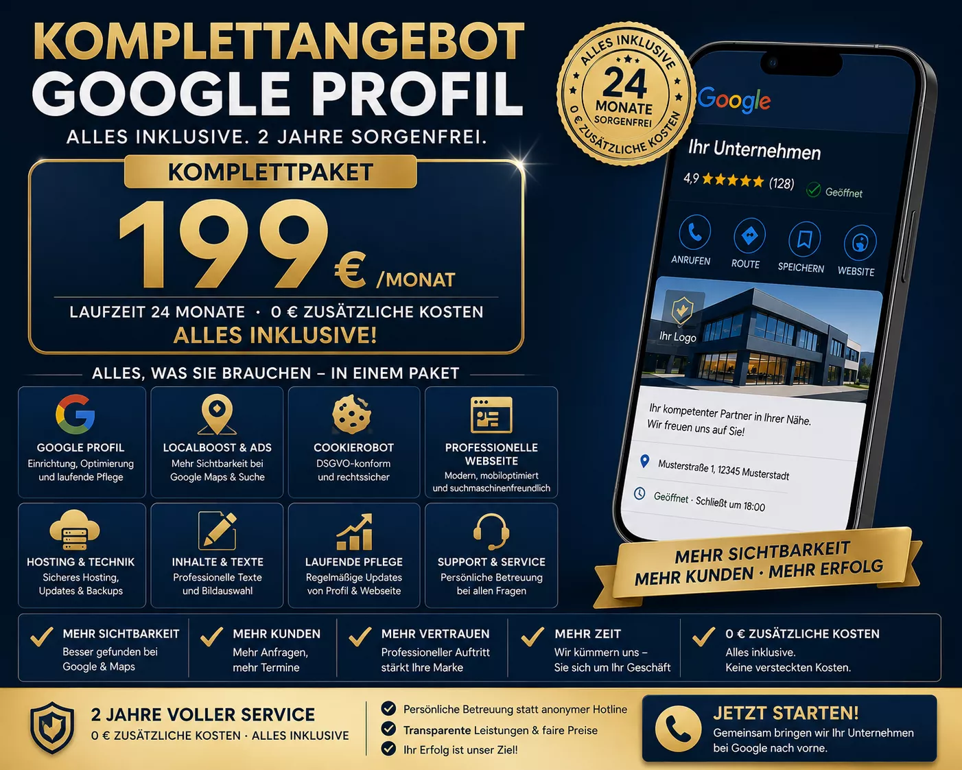 Google Profil und Webseiten Komplettangebot