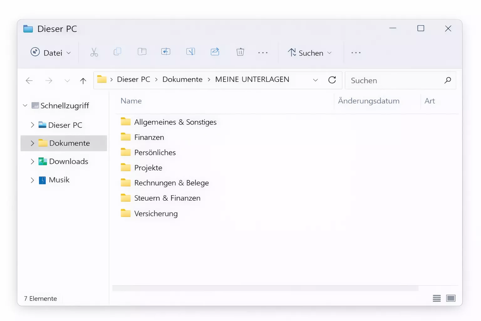 Ordner Struktur OneDrive